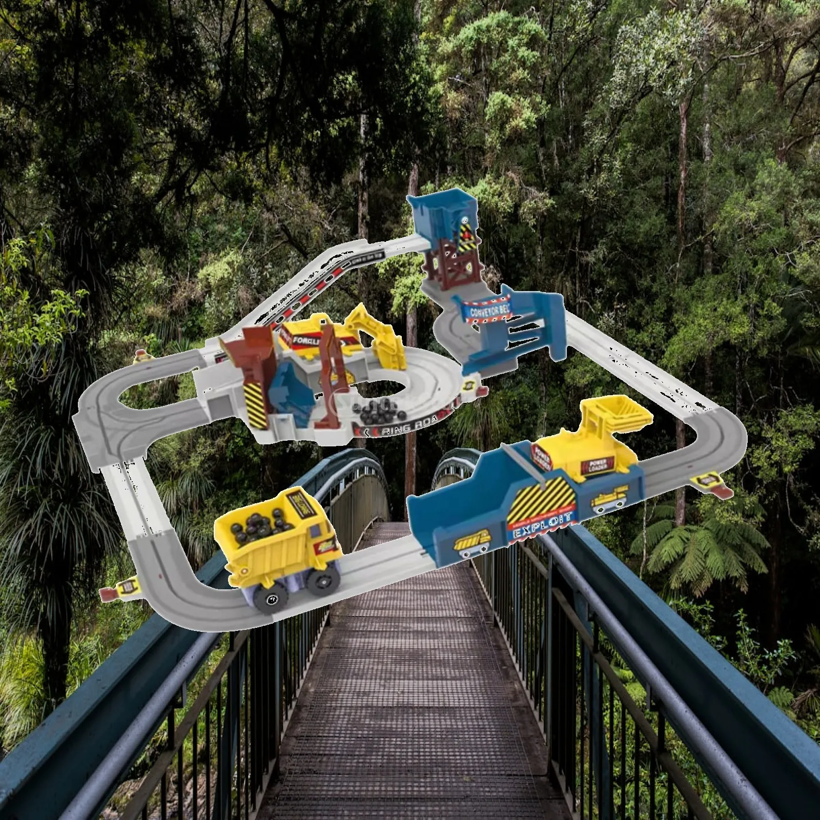 Engineering Track Model Toy for Kids Age 3 8 Multicolor PP Plastic Race Car Set Hand Eye Coordination Learning