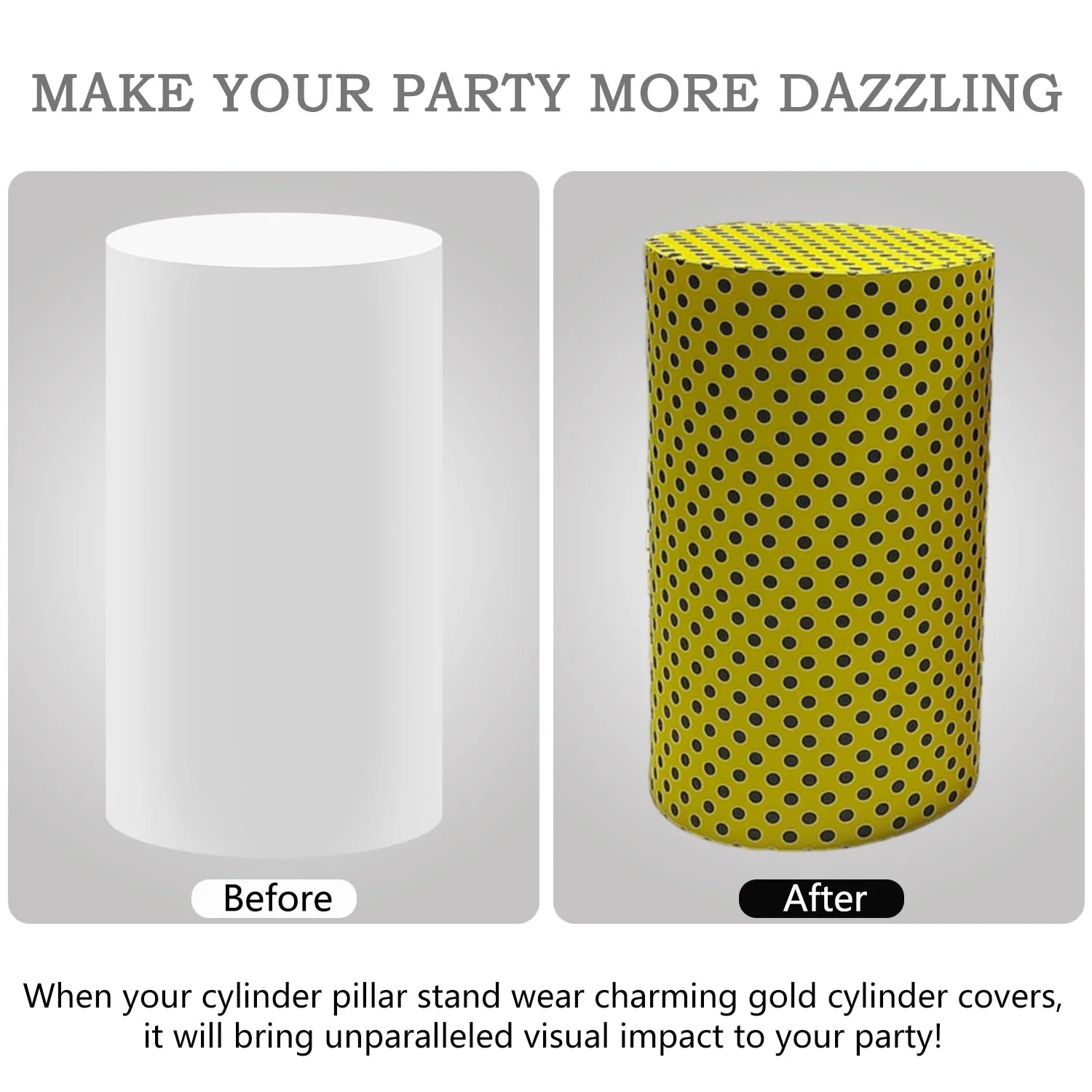 1set (5 Pcs) Cylinder Covers Stripes Dots Banner Stretchy Pedestal Cover for Birthday Party Baby Shower Tablecloth Decor Prop