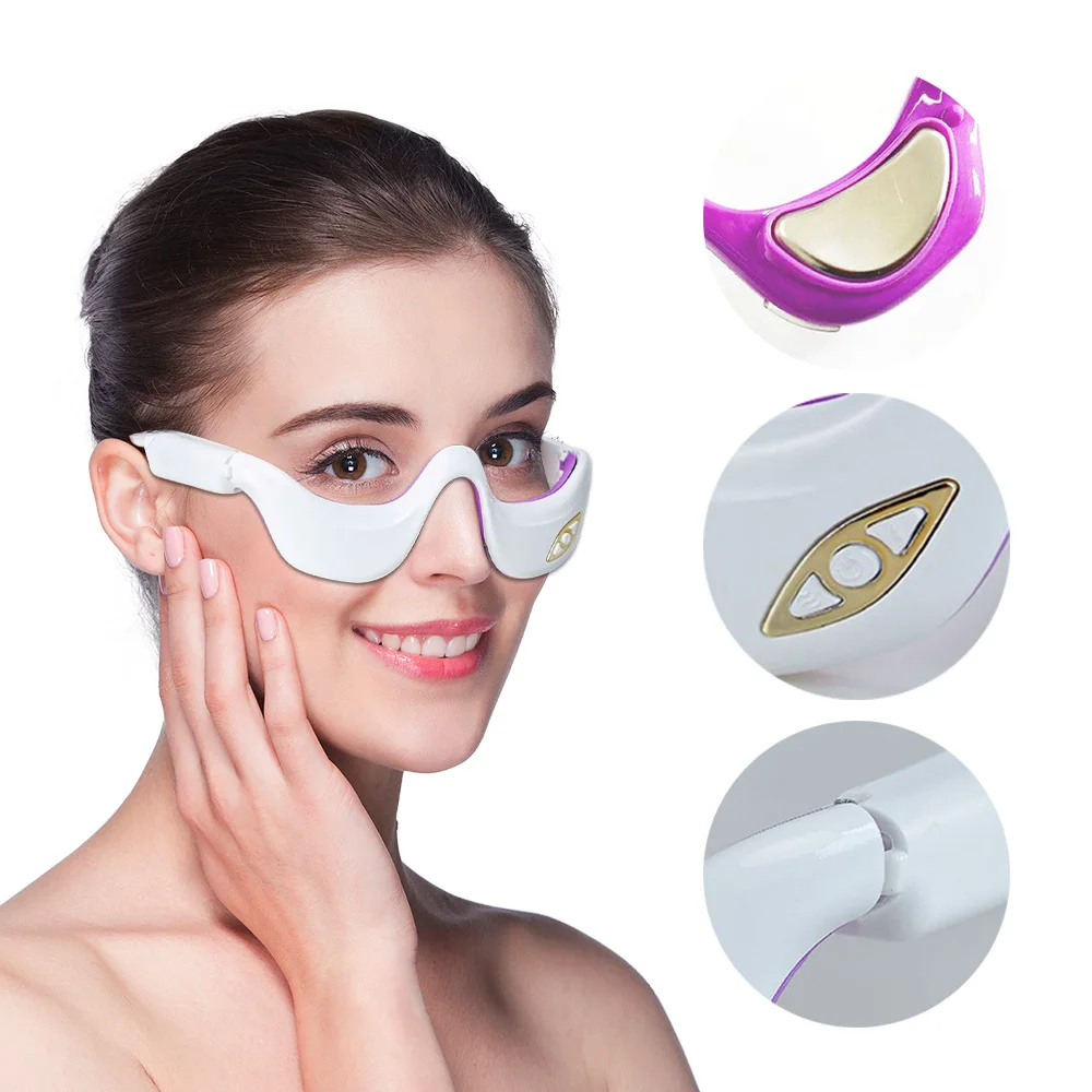 3D Eye Massager, Advanced Beauty Device for Dark Circles, Puffiness, and Wrinkles Reduction, Eyecare Glasses for Relaxation