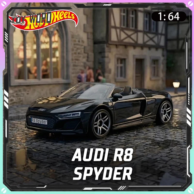 

New 1:64 Hot Wheels Audi R8 Spyder Diecast Model Car Licensed Supercar Replica Desktop Collection Festival Gift for Kids