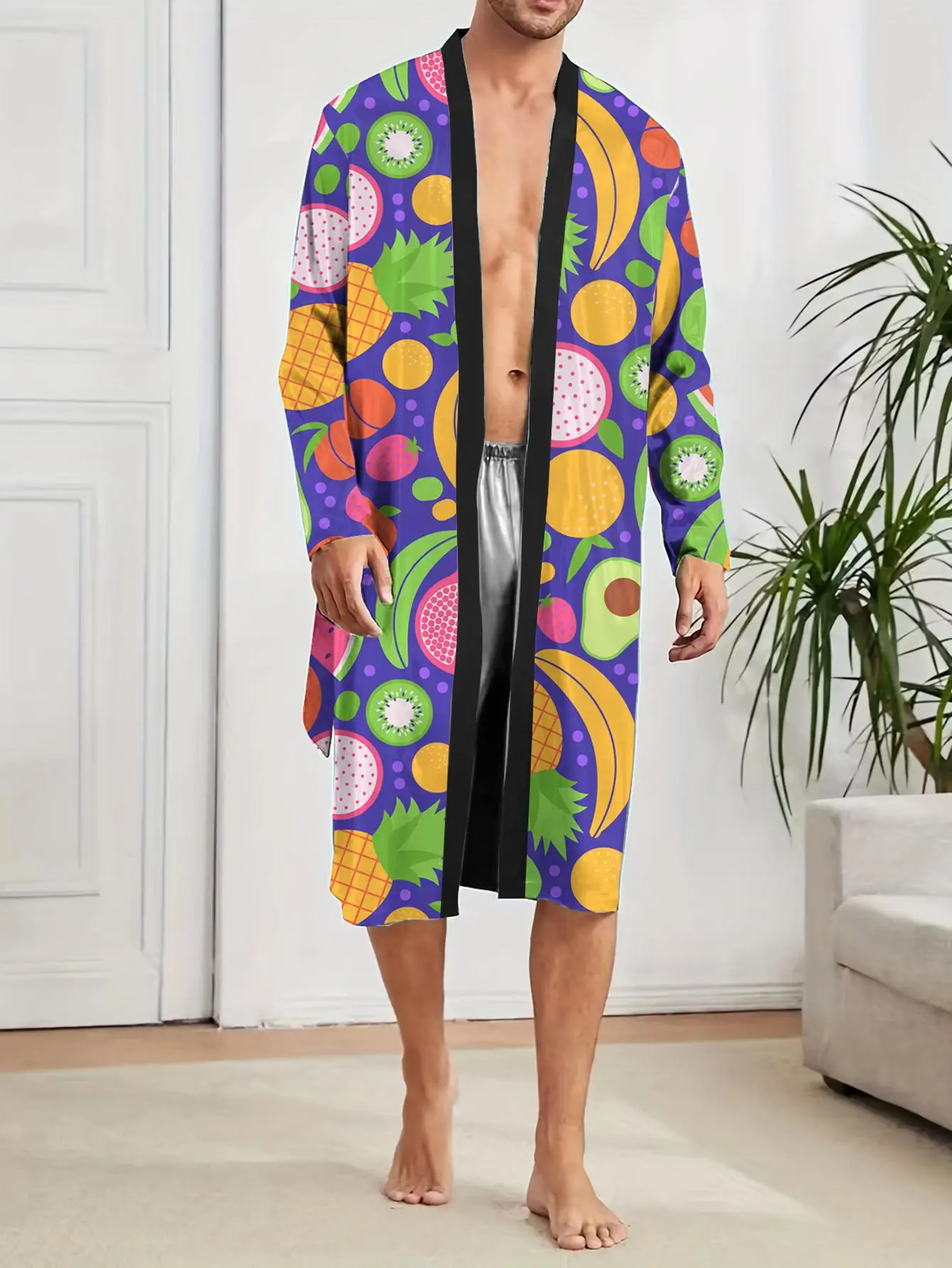 1pcs Men's Robes 2026 Spring/Summer Breathable bath robe Bathrobe sleepwear 3D Printed Graphic Funny pajamas Sleepwear