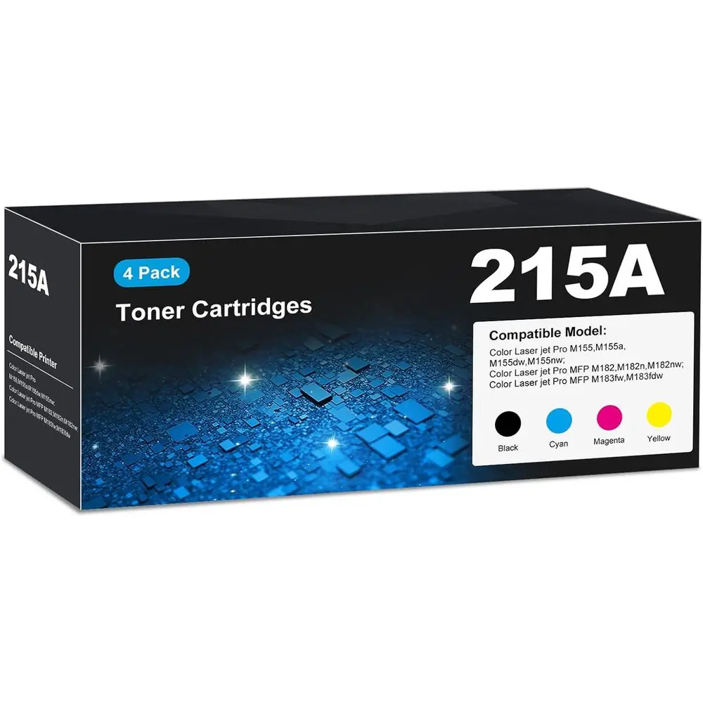 

215A Toner Cartridges M183w or HP 215A toner cartridges 4 pack, M183w M182 M155 toner cartridges, HP215A Toner 215 or HP Color L