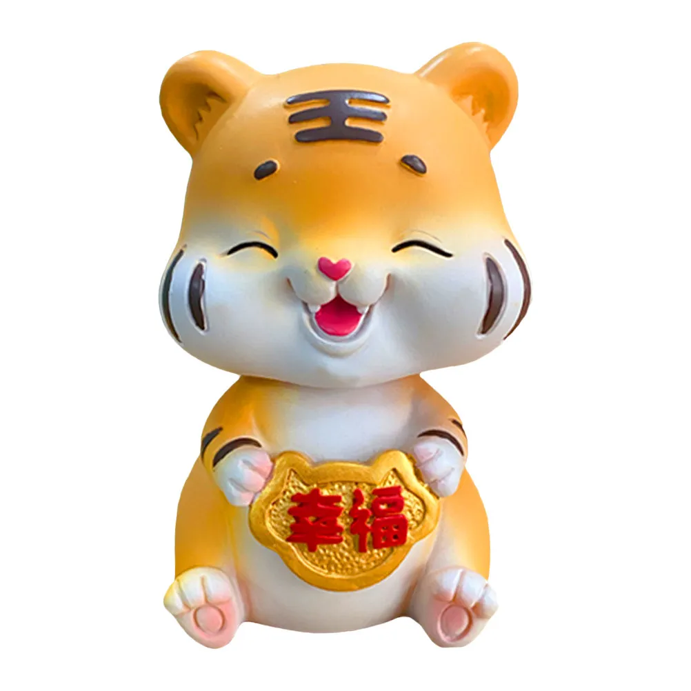 1Pcs Premium Resin Tiger Car Ornament Cute Fashionable Desktop Decor for Home Office Coffee Shop Bar Living Room Photography view 5