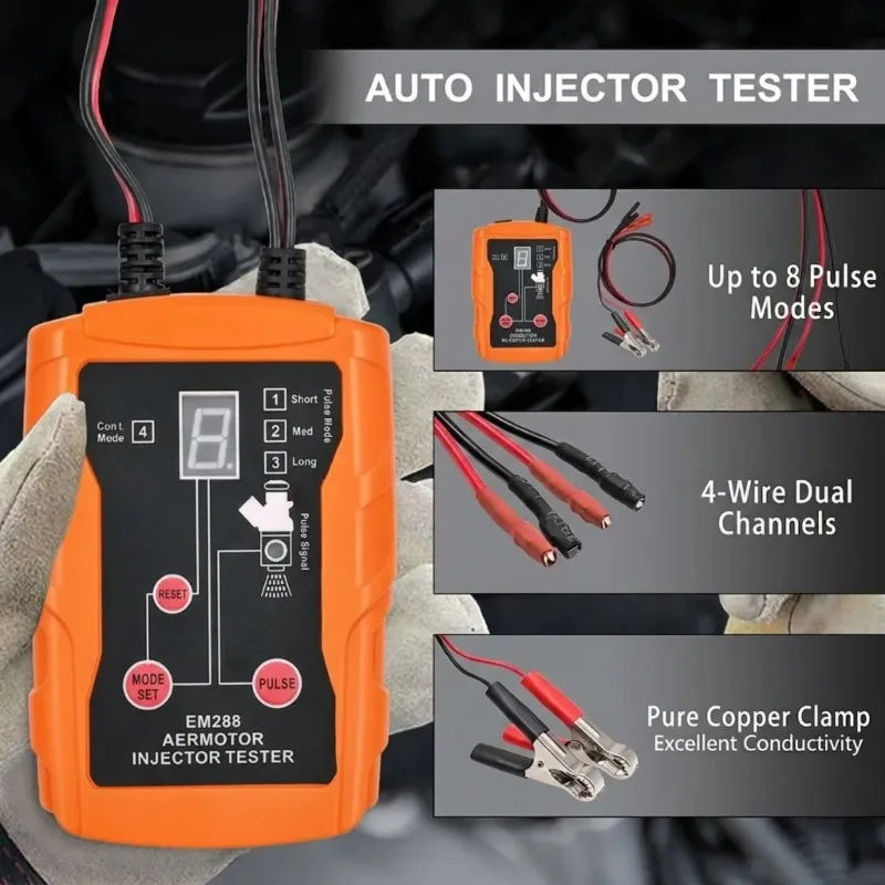 EM288 Auto Fuel Nozzle Detect Assembly 8 Pulse Adjustable Modes Vehicle Oil Channel Maintenance Check Handheld Component
