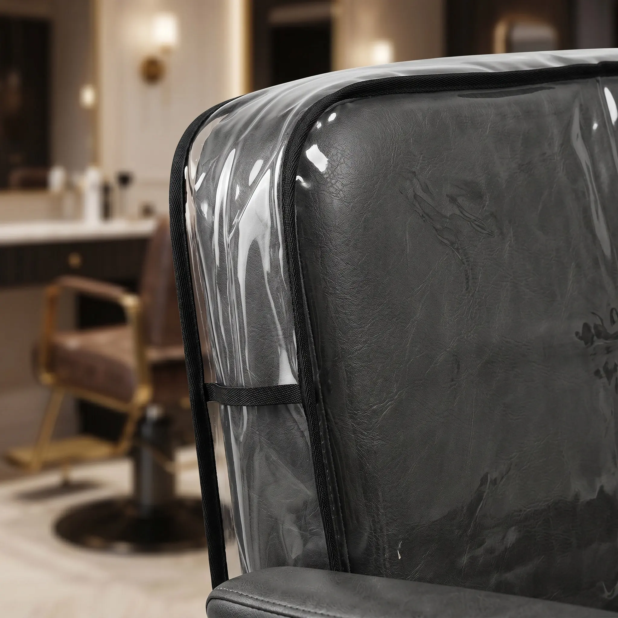 Clear Hair Salon Chair Back Cover Protective Waterproof PVC Slipcover for Barber Beauty Spa Chair Protectors Plastic Seat Covers