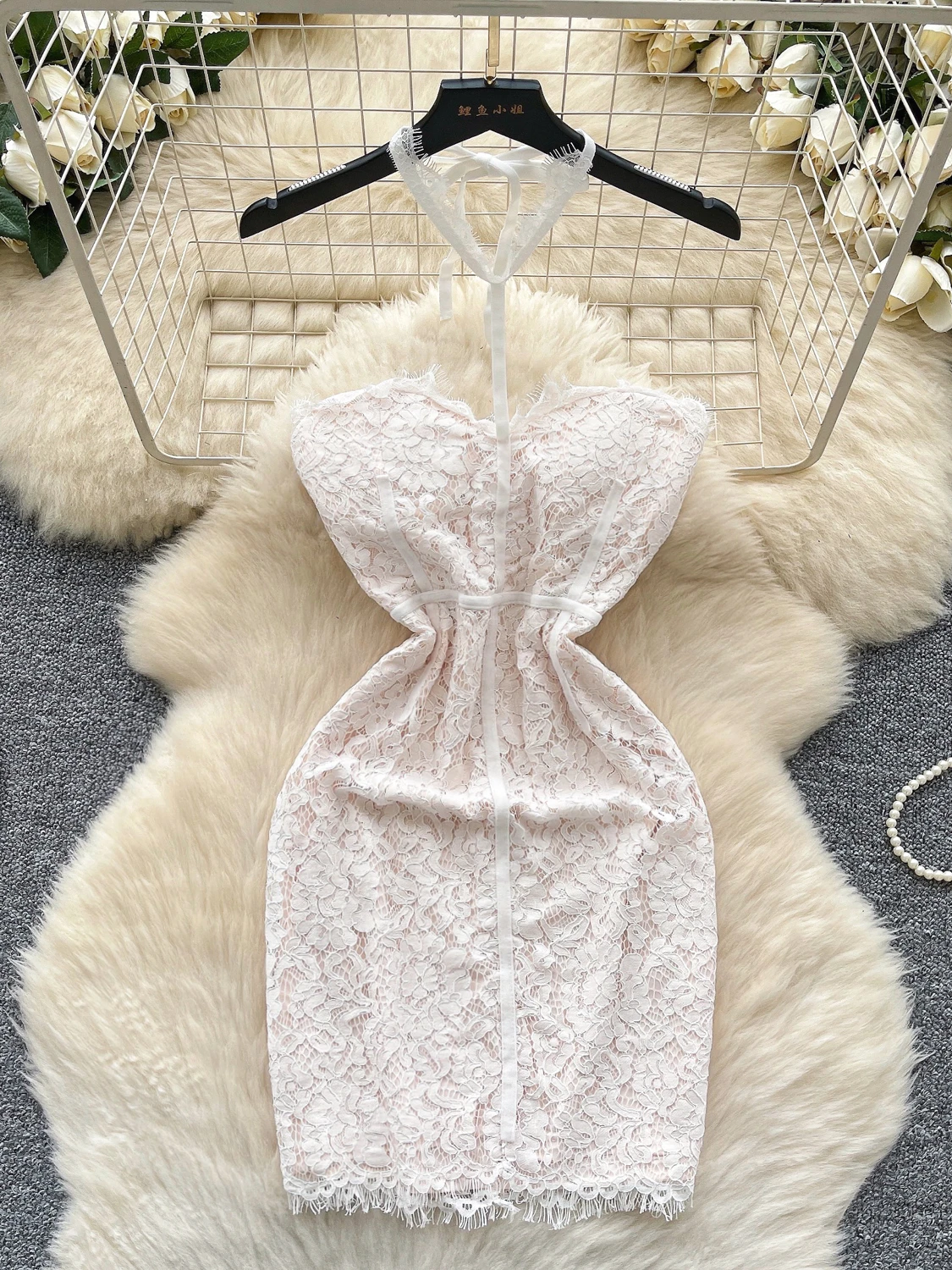 Vestido Sexy de Renda Bodycon Pure Desire para Mulheres, Estilo de Noite de Verão, Sem Mangas, Saia Bustier de Cintura Alta, ...