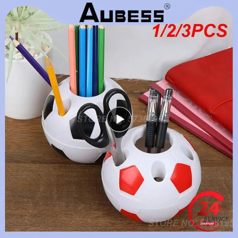 1/2/3PCS Soccer Shape Tool Supplies Pen Pencil Holder Football Shape Toothbrush Holder Desktop Rack Table Home Decoration