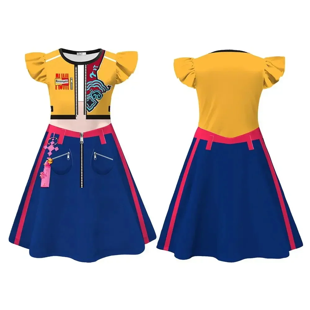 

Kids Kpop Hunters Dress Cosplay Costume Girls Cartoon Rumi Zoey Mira Casual Dresses For Children Demon Halloween Xmas Party