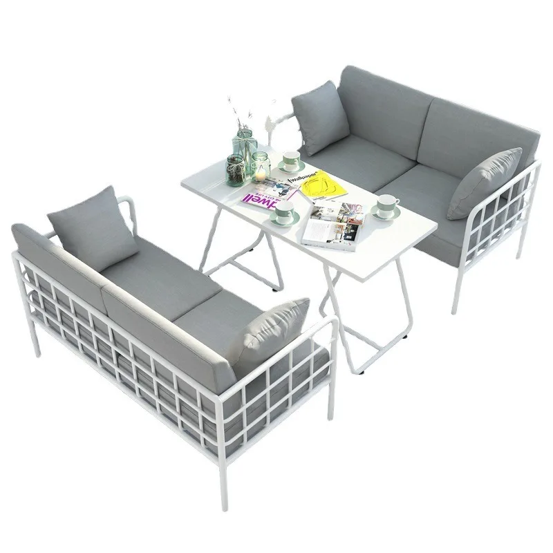 Living room, bedroom, fabric sofa, Nordic wrought iron cafe, milk tea shop, card seat, sofa, small card seat.
