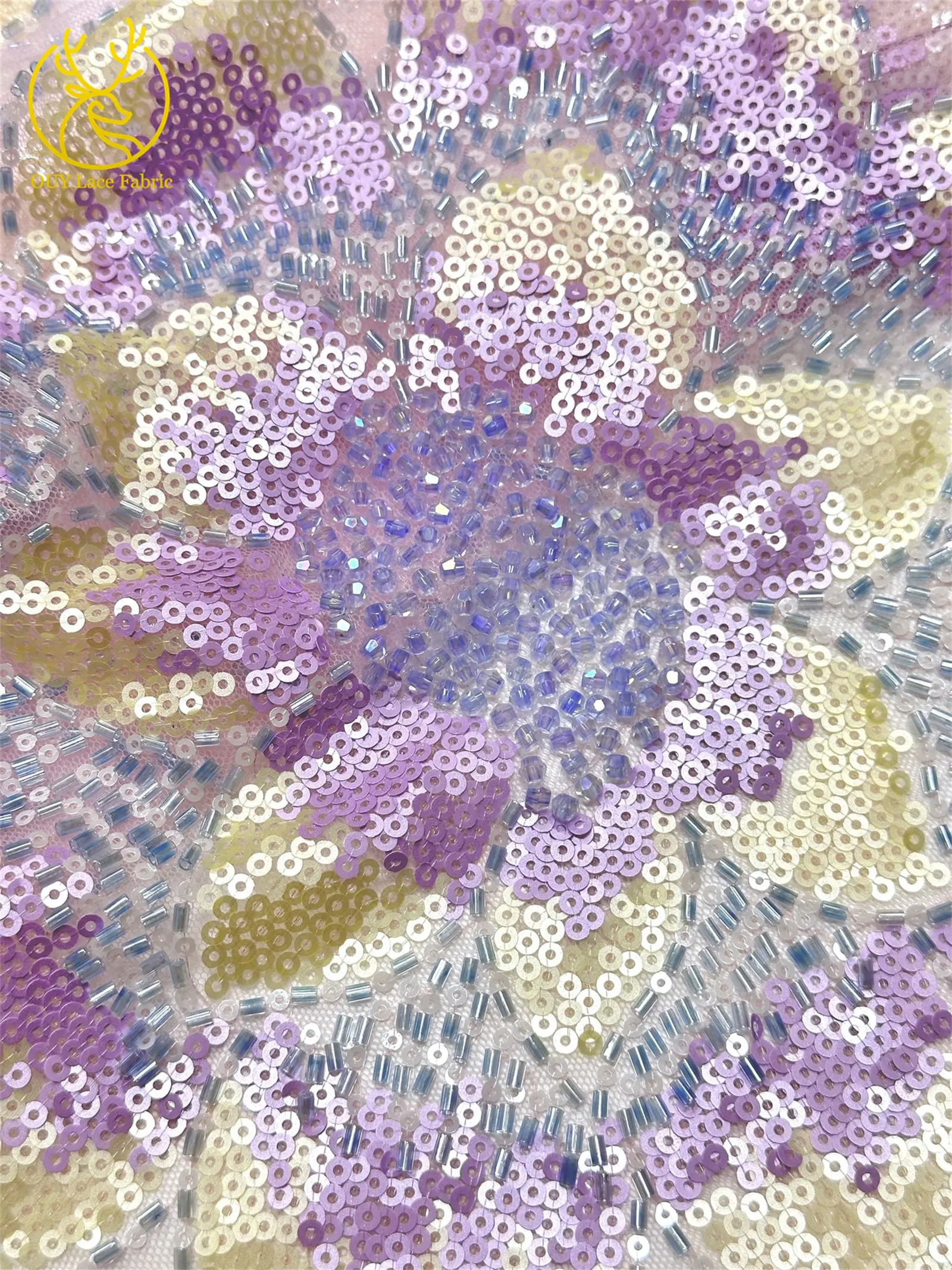 2026 Afrikanischer Bräutigam Bestickter Perlen-Spitzenstoff Modisches Design Französische Pailletten-Spitze Brautkleid Nähmaterial 5 Yards – Detail 19