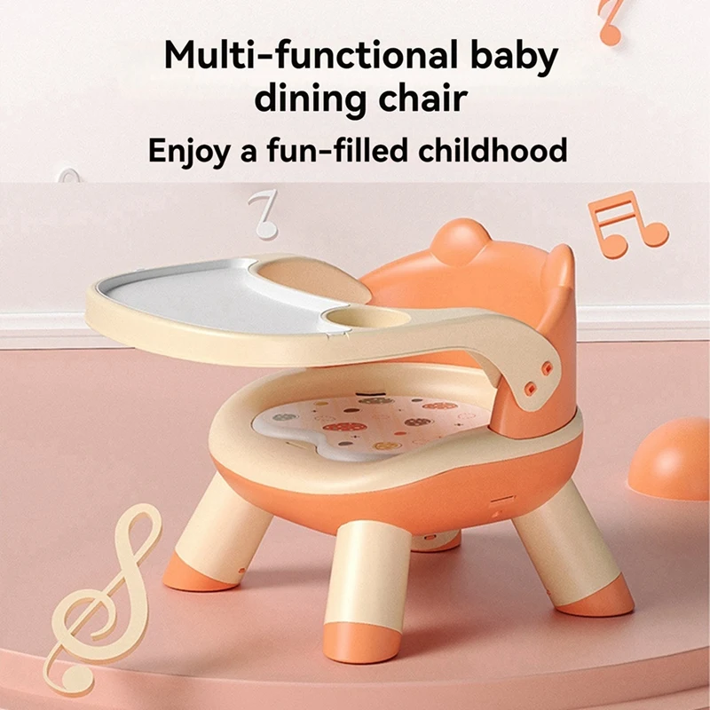 TKOH-Baby-Esszimmerstuhl, Babystuhl-Rückenlehne, die auf einem kleinen Hocker sitzen lernen, abnehmbarer Kindertischsitz