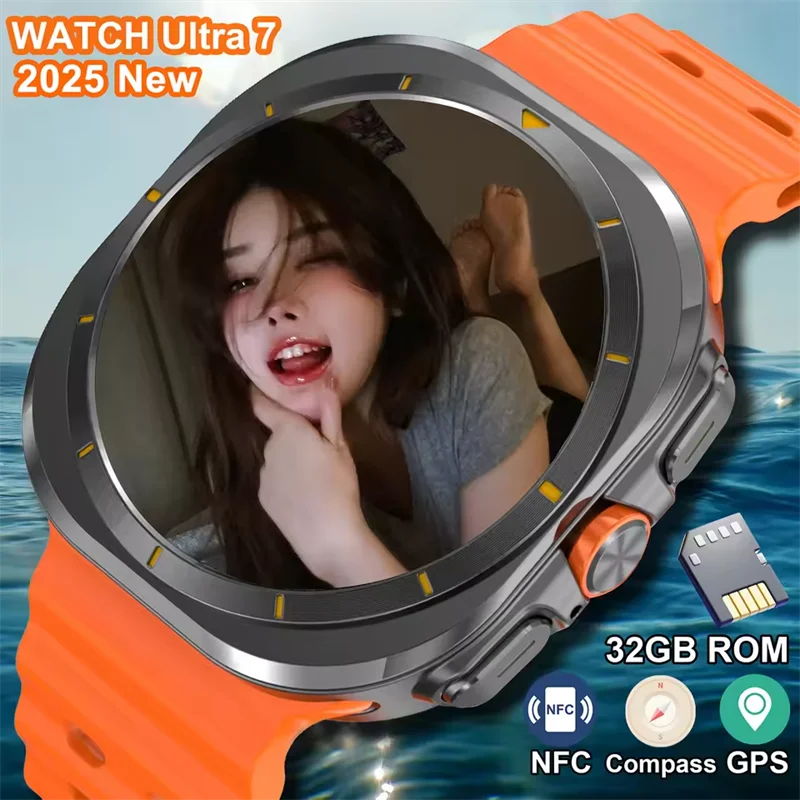 

Смарт-часы для мужчин AMOLED Screen DT Ultra Smart Watch 47 мм Call Compass Series 7 NFC Sport Track Часы для мужчин 4 ГБ памяти Местная музыка