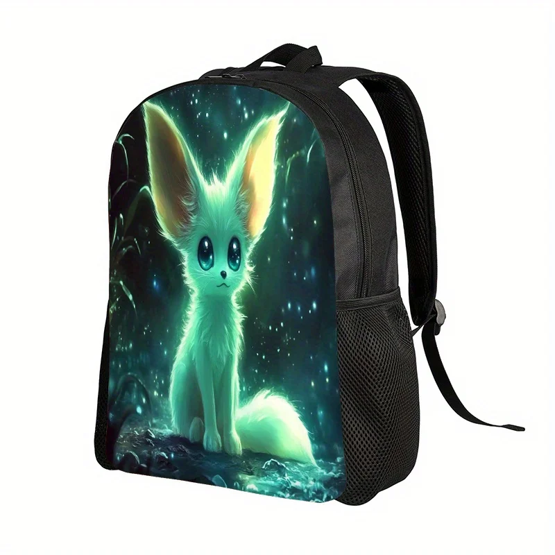 

Повседневный рюкзак из полиэстера с принтом Fantasy Fox, подходит для школы, колледжа, путешествий и работы, с регулируемыми лямками.