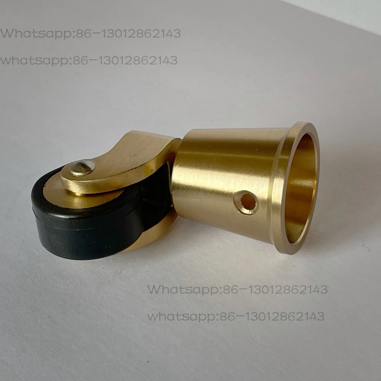 4PCS/Lot Vintage Brass Round Cup Casters, Swivel Wheel Casters with Black Rubber Ring for Furniture, 31mm Outer Diameter