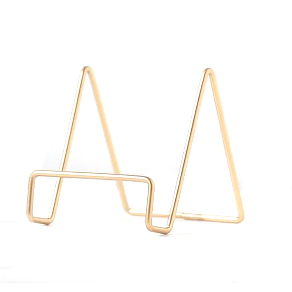 Metal Gold Plated Square Kitchen Book Holder/Stand Wire Mini Easel Small Photo Stands for Table Display for Picture Frames