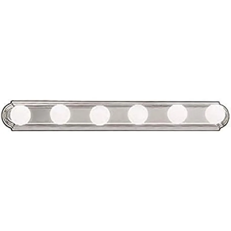 

36" Round Bath Bar Vanity Light in Brushed Nickel, 6-Light Traditional Bathroom Light, (36" L x 4.75" H), 5018NI