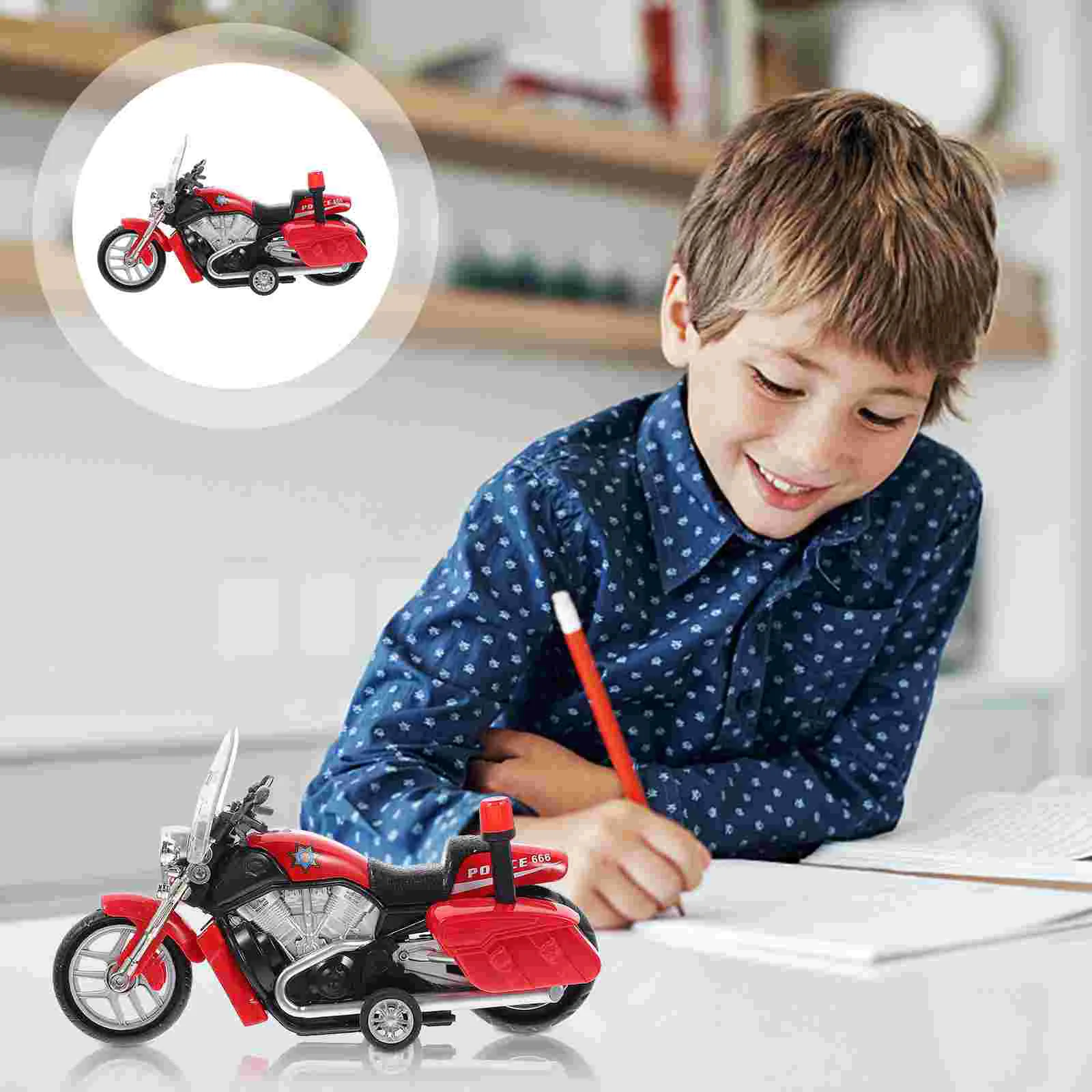 Police Car Toy Motorcycle Toys for Boys Plaything Motorbike Model Child Kids Children’s