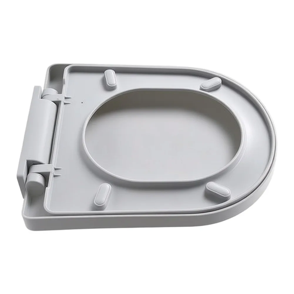 Fotografia 4: Assento Sanitário Curvo em U com Fechamento Suave para Sanitários Compactos, Design de Desmontagem Rápida, Conforto, Curvatura em Loop, PP Branco, 45x35x7 CM
