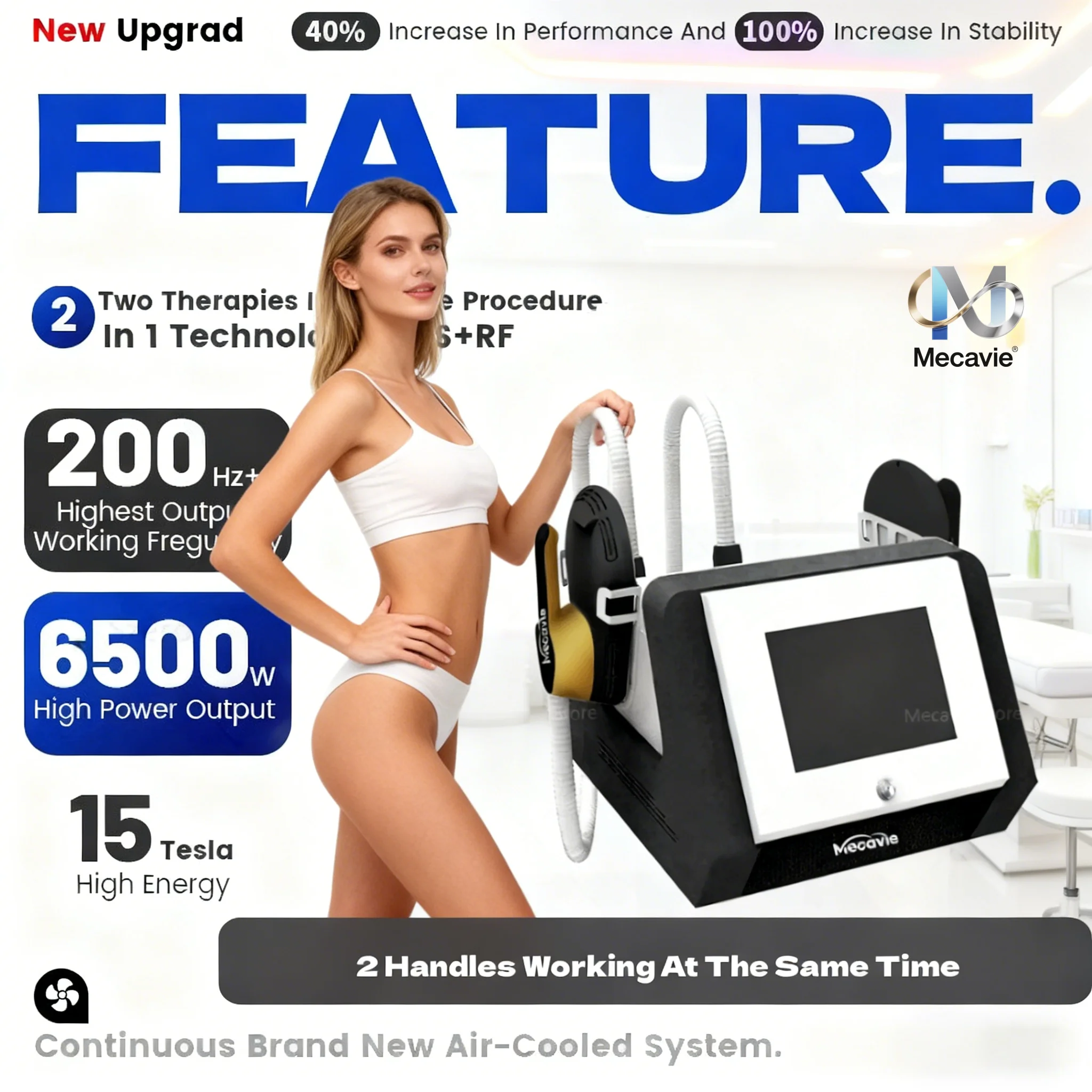 

MECAVIE Best Selling Ems Body Slimming Weight Loss Machine RF Electric Shaping Equipment Muscle Building Training Fat Burner