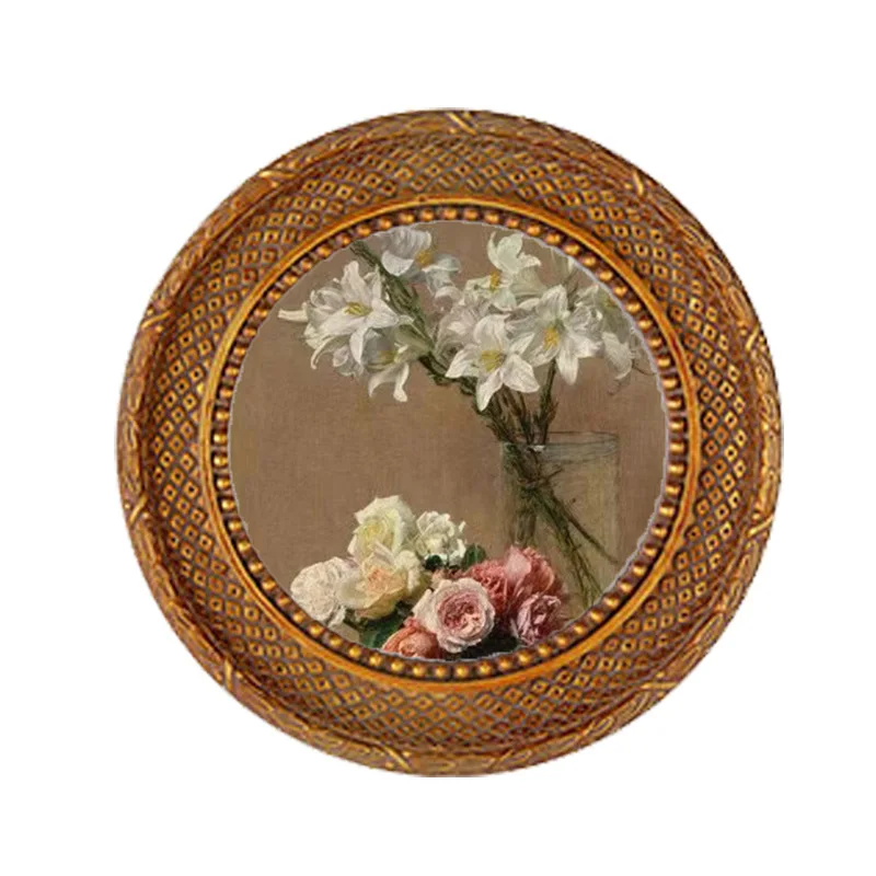 

European-Style Embossed Retro Wall Decoration Photo Frame Resin Carved Wall Hanging Picture Frame Mirror Background Wall Decorat