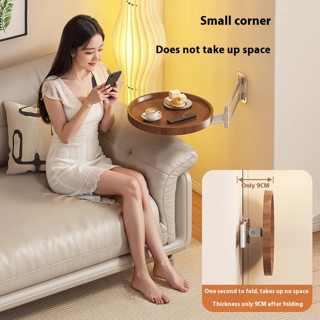 New Wall Mounted Foldable Small Tea Round Tables Space Saving Multi-Purpose Creative Floating Shelves Easy To Install Flexible