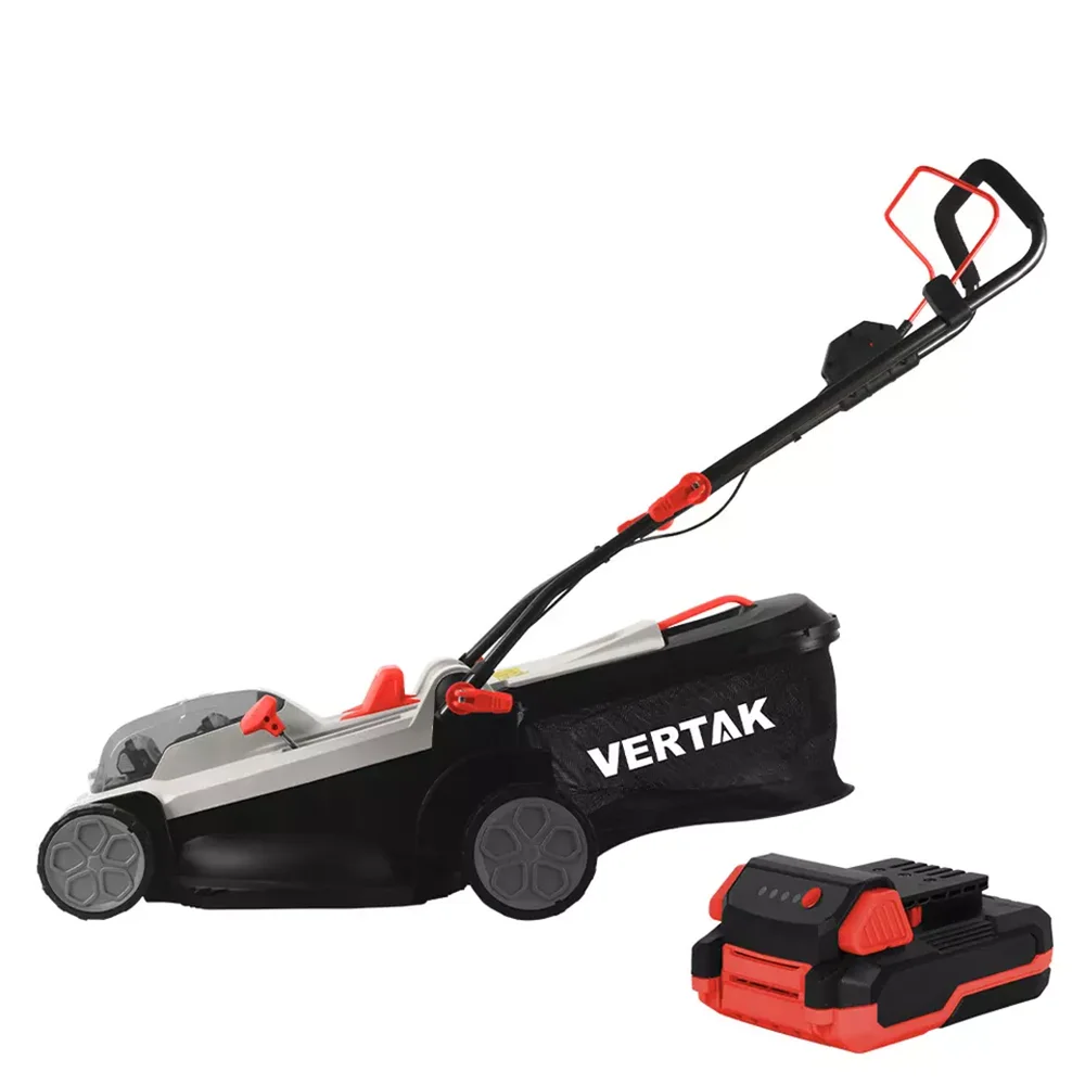 VERTAK Adjustable 2*20V Li-ion Battery 43cm Cordless Hand Push Walk Behind Lawn Mower