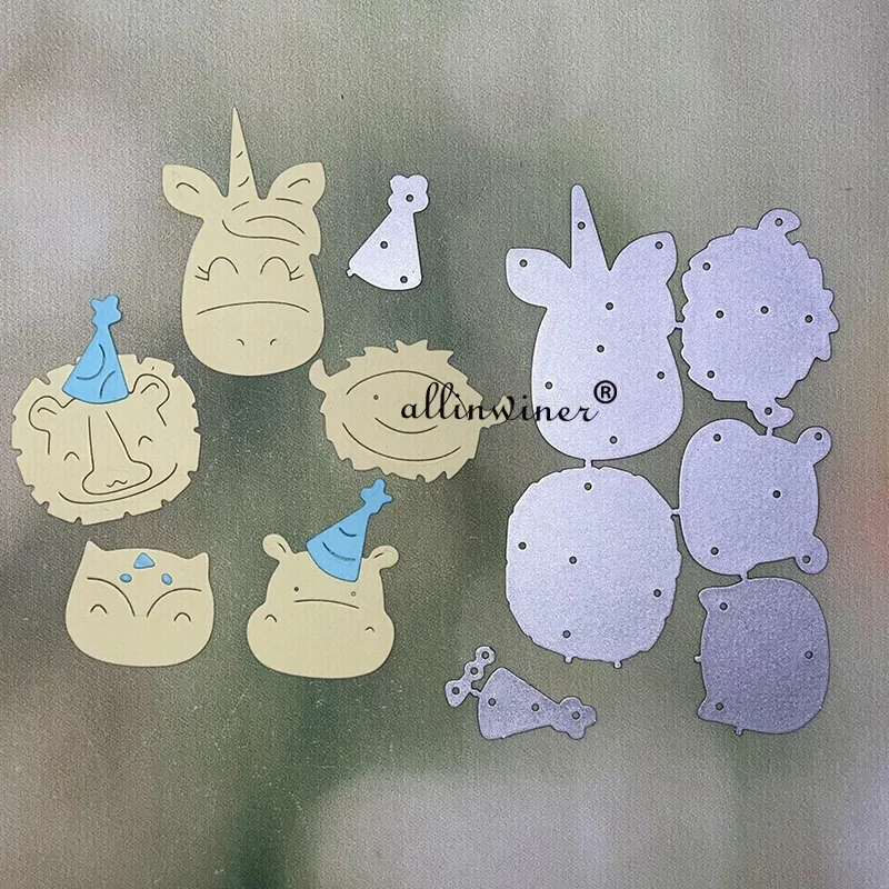 

Разнообразные металлические вырубные ножи в виде голов животных для скрапбукинга, альбомов, бумажных открыток, декоративных поделок, тиснения и вырезания.