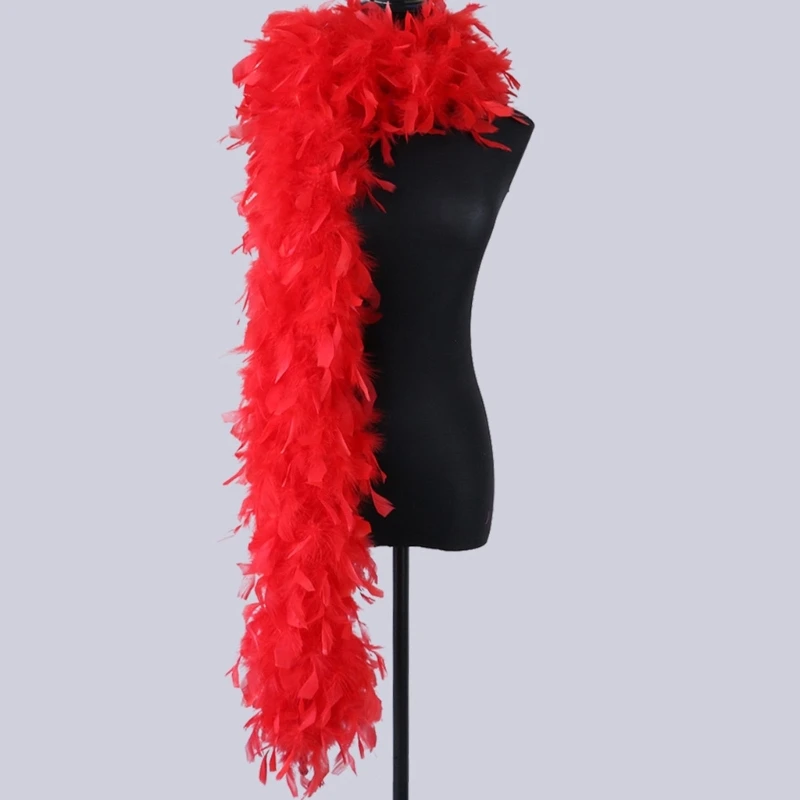 Colorful Plush Feather Boa for Crafts Soft Feather Stripe Wedding Party Costume Nightclub Stage Dancing Diy Decorations