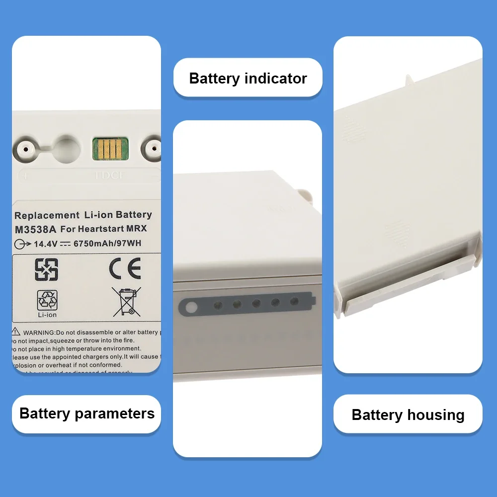 ETESBAY M3538A Batterij Voor Heartstart MRx Monitor/Defibrillator Batterij M3538A M3535-60992 M3535A M3536A
