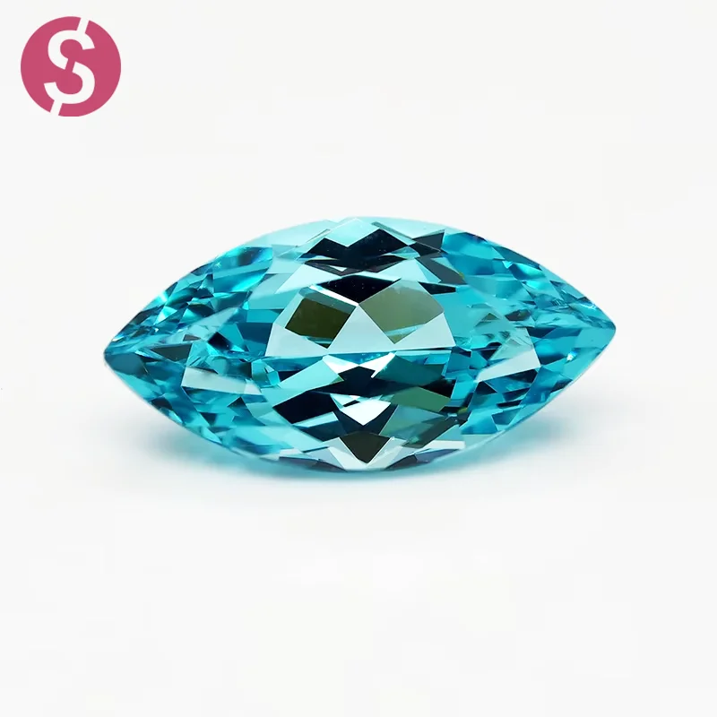 

Neon Blue Lab Grown Paraiba Gemstone Marquise Cut Lab Created Sapphire Precious Stone With AGL Certificate For Jewelry Making