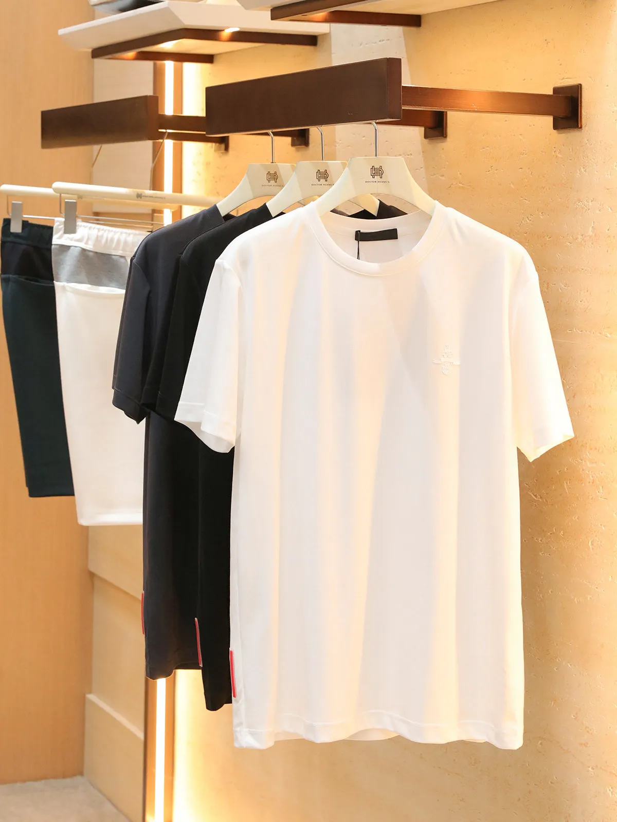 Elegant Minimalist Men's Short Sleeve T-Shirt Modal Long Staple Cotton Cool Feeling Summer High End Casual round Neck Tee