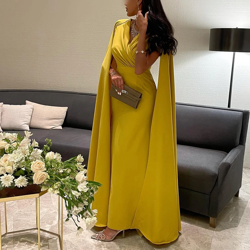 

Customized High Quality Pleat Draped V-Neck Ankle Length Vestidos Para Mujer A-Line Jersey Shawl Sleeveless Vestidos De Fiesta