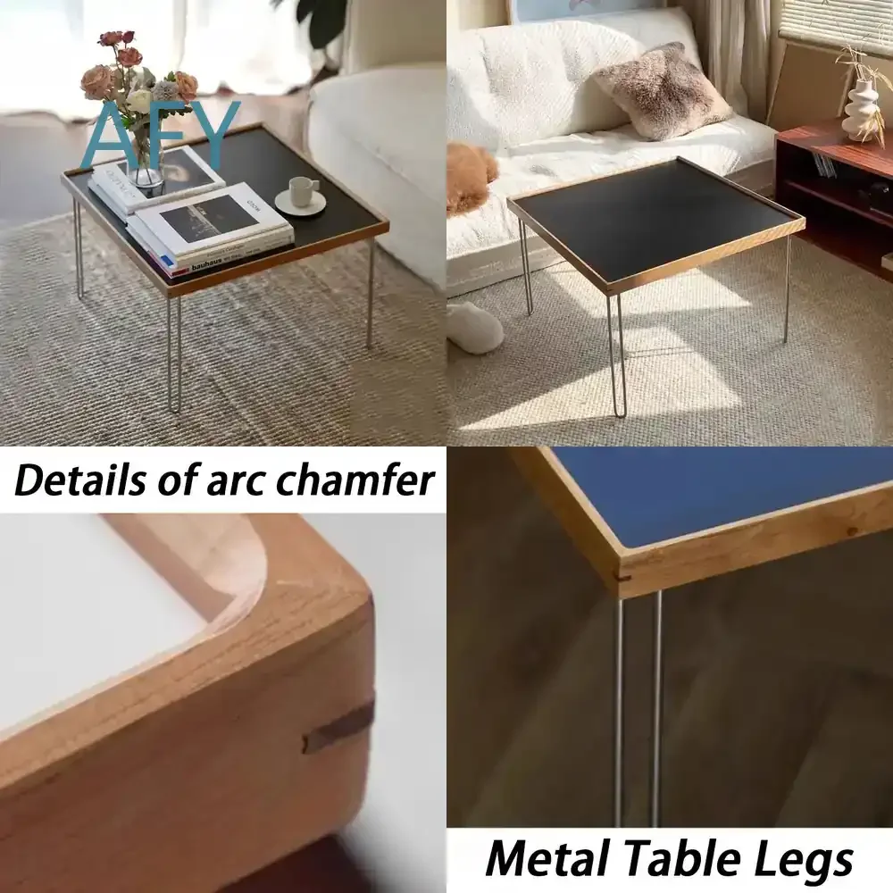 Retro Living Room Luxury Coffee Table for Modern Bedroom Hall Dopamine Decor Square Tea Table Bedside Table for Contemporary