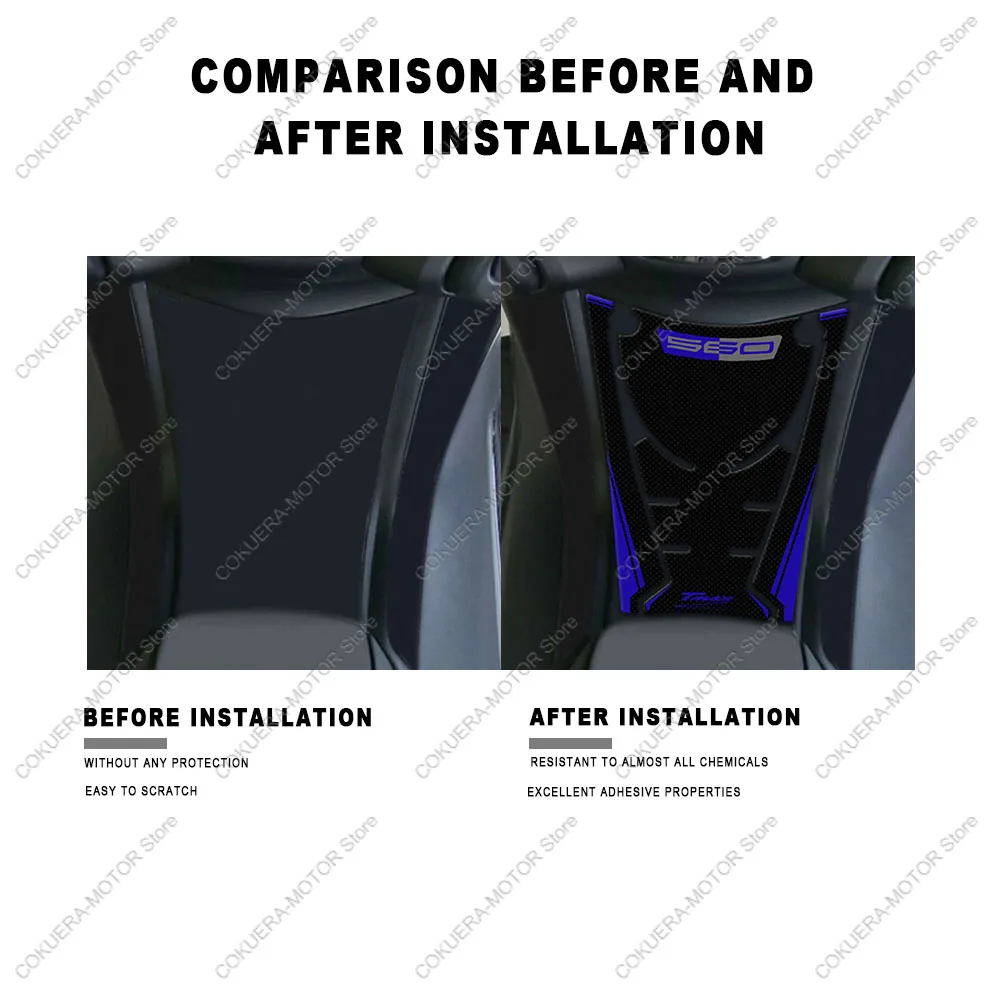 TMAX560 TMAX 560 2020-2021 ペダルステッカーオートバイアクセサリータンクパッドステッカー 3D エポキシ樹脂保護ステッカー