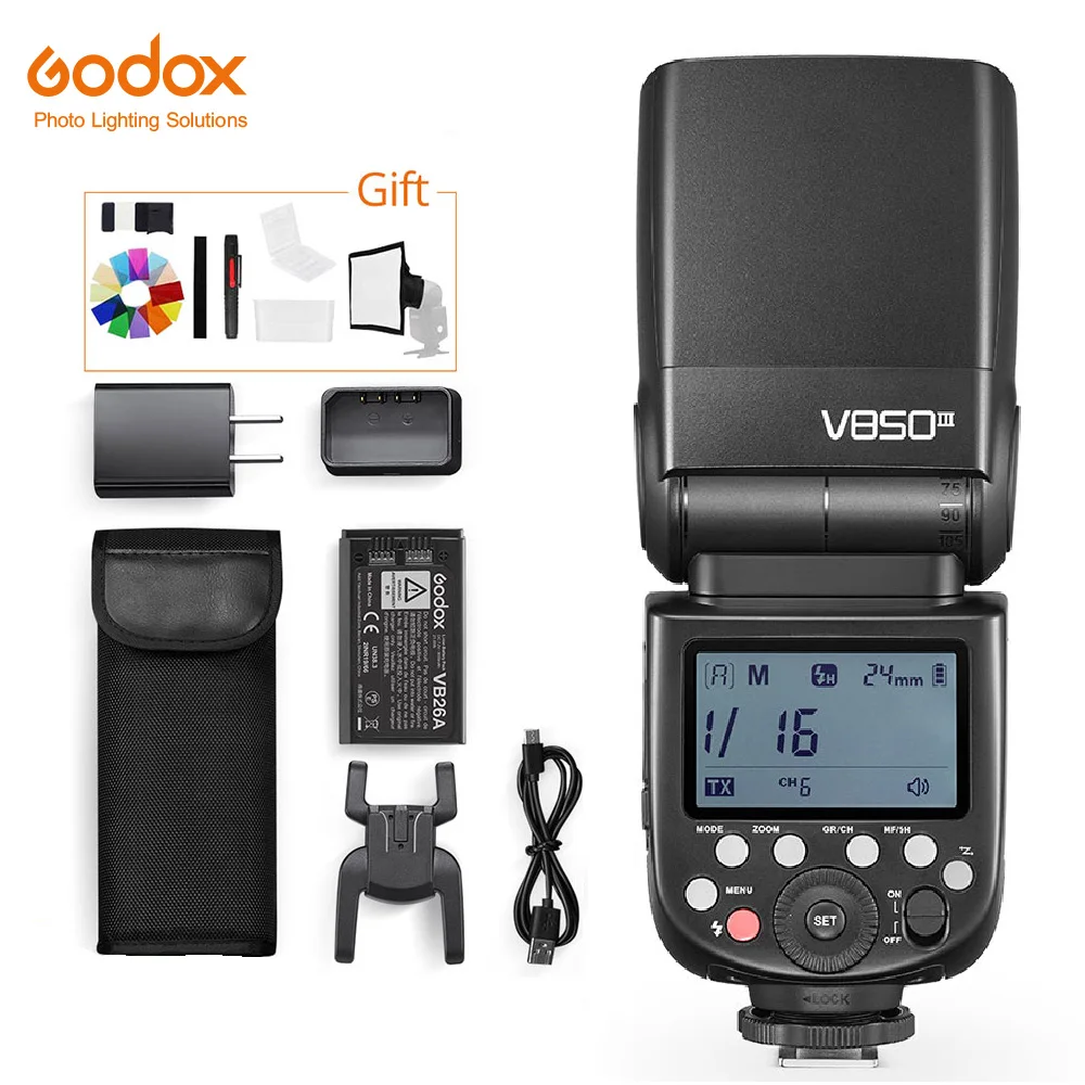 

Godox V850III 76W 2.4G GN60 Wireless X System Li-ion Battery Speedlite for Canon Nikon Sony Pentax Olympus