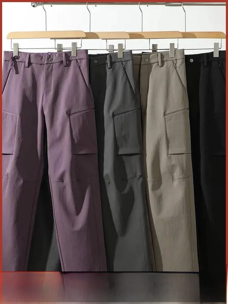 

Мужские повседневные брюки для улицы Thiened, ветрозащитные, износостойкие, однонаправленные, влажные, ng, осенне-зимние, прямые брюки...