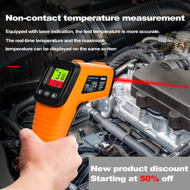 CX6014 Digital Infrared Thermometer -58~1022°F 12:1 IR Termometro Gun Pyrometer Non-Contact Laser Temperature Meter Gauge Tools