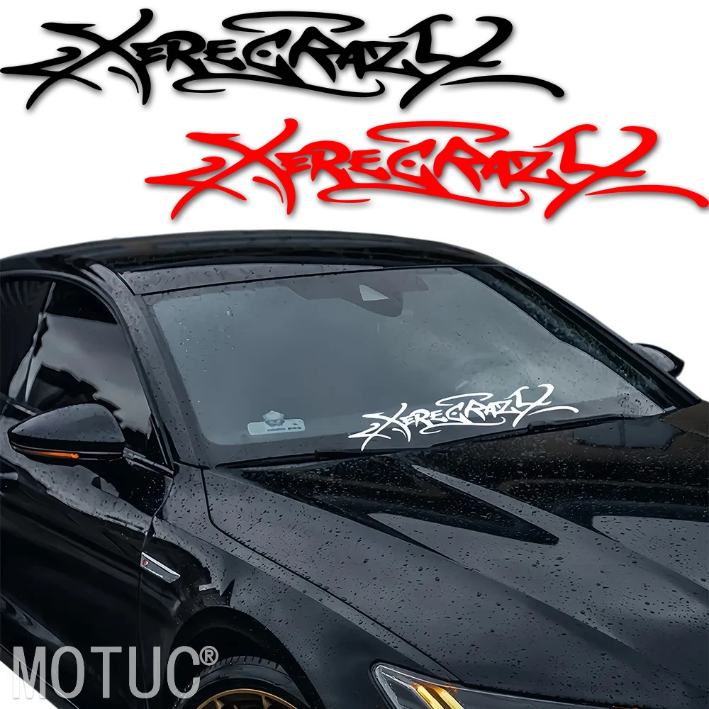 1PC XERECRAZY Graffiti Car Stickers DIY Windshield Decals Vinyl Waterproof Auto Window Bumper Motorcycle Universal Decoration