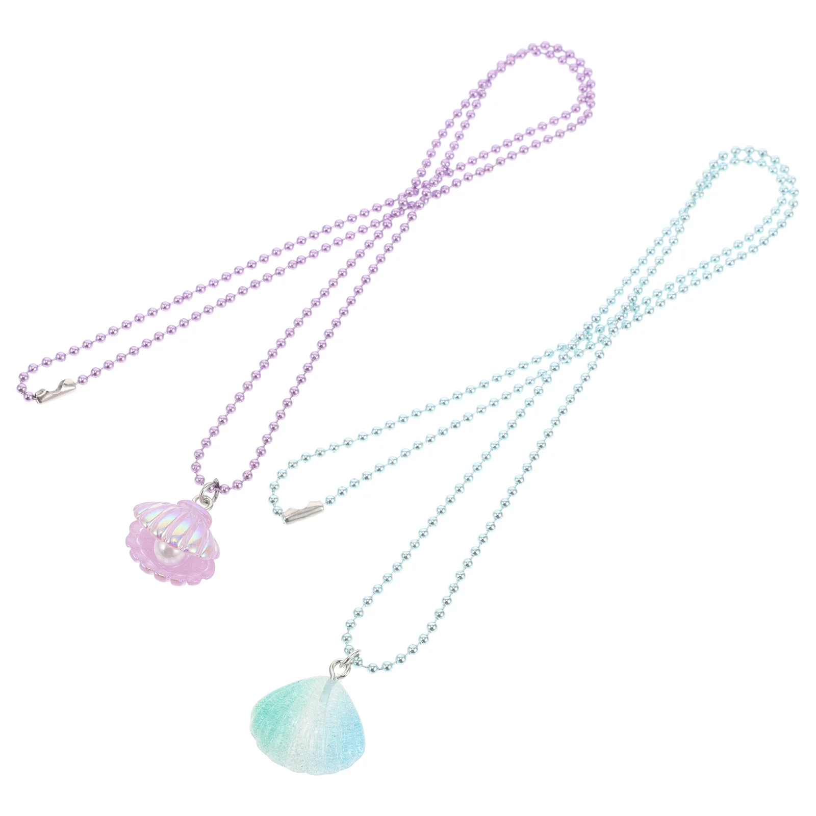 2 قطعة قلادة من الصدف وهمية للفتيات مريحة خفيفة الوزن حفلة شاطئ الصيف مجوهرات دائم لطيف قلادة المحيط الحيوان قلادة #2