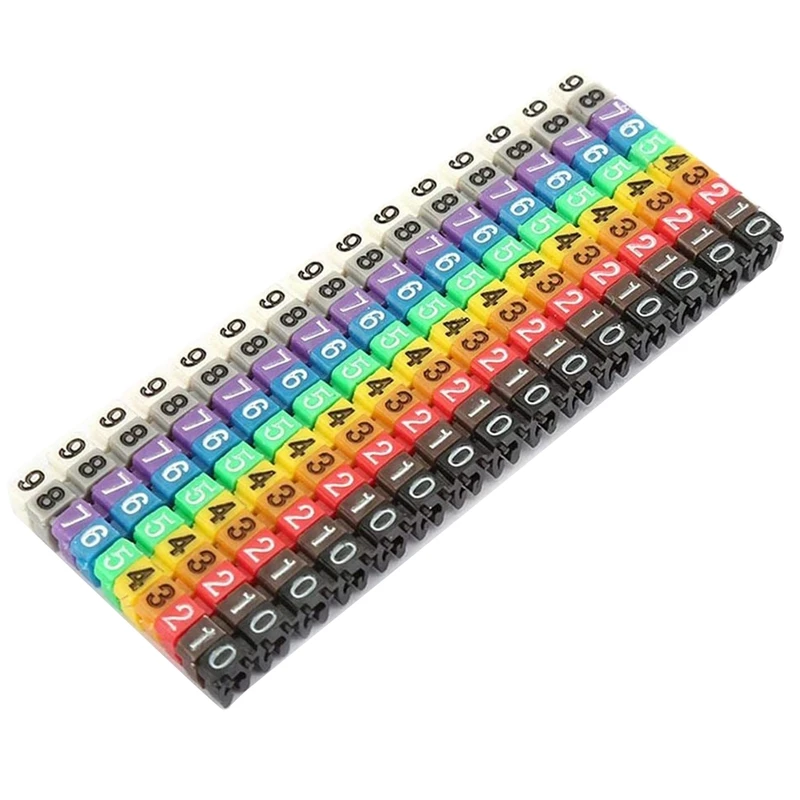 ●Clip-on String Cable Marker Boxed Plastic Number Number Wire Label Tube Set Color Cable Marker (150PCS KCM-1.5MM)-ABFB
