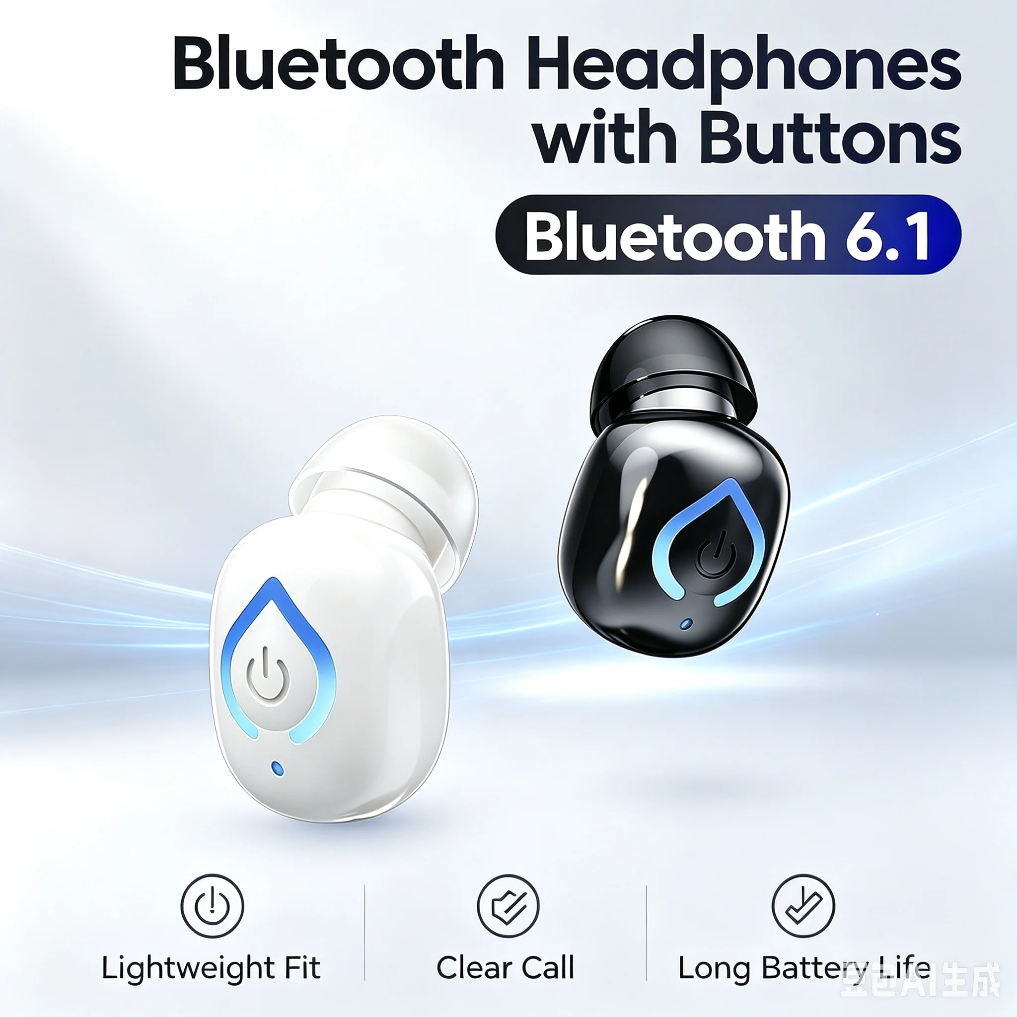 Mini Single Bluetooth 6.1 Earbud 28dB Noise Reduction 8mm Driver Type-C Fast Charge Wireless Invisible In-ear Headset