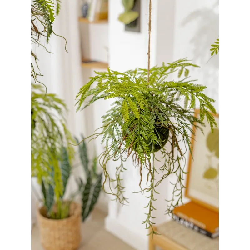 Simulated fern hanging ball hanging landscaping fake green plants advanced sense indoor wall decoration bionic plants