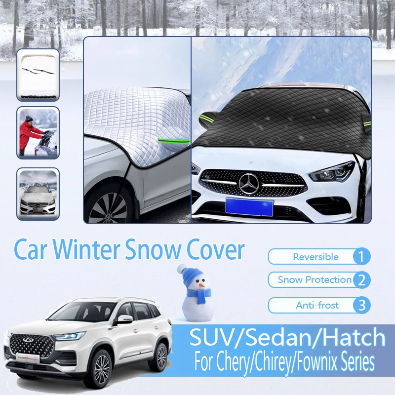 Car Winter Snow Ice Shields Fit For Chery Chirey Fownix Series Snow Wrapped Windshields Cover Snow Double Sided Auto Accessories