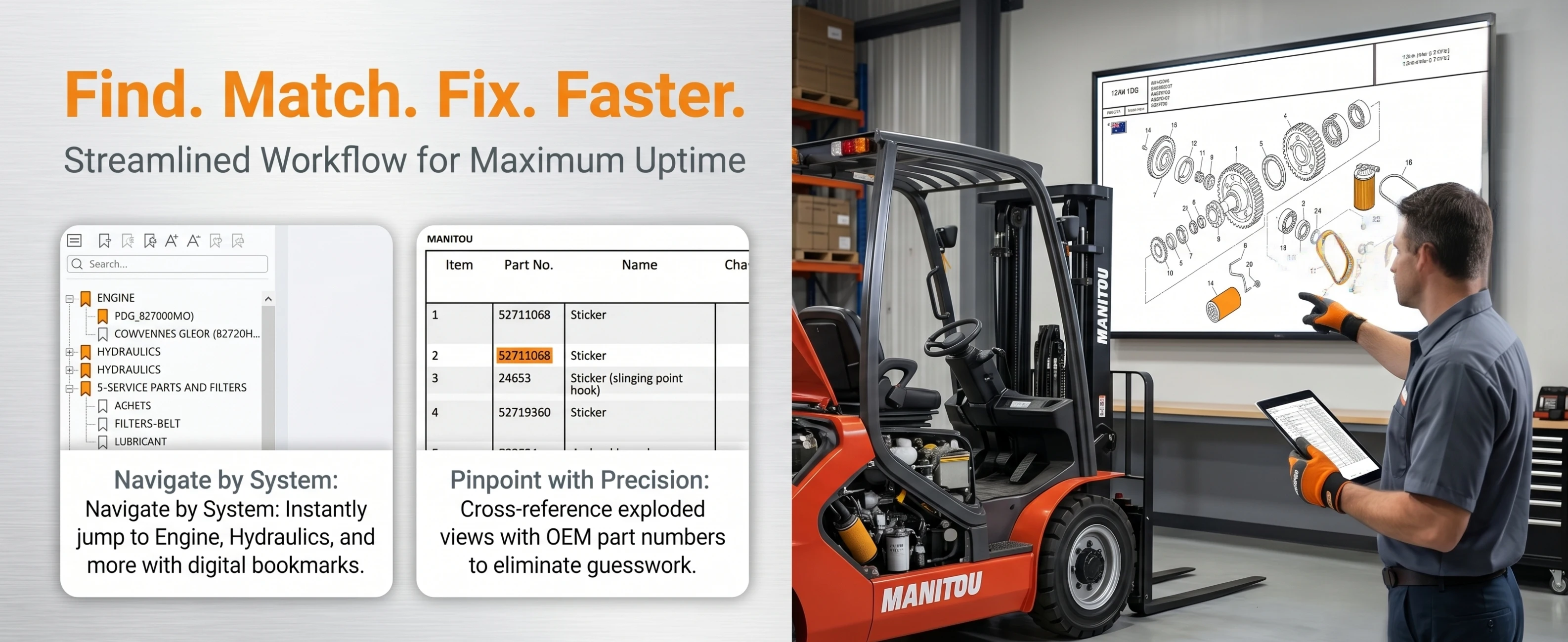 

SpecDiag Manitou Telehandler MHT MHT-X Series Service Operator Part Manual Update 2024