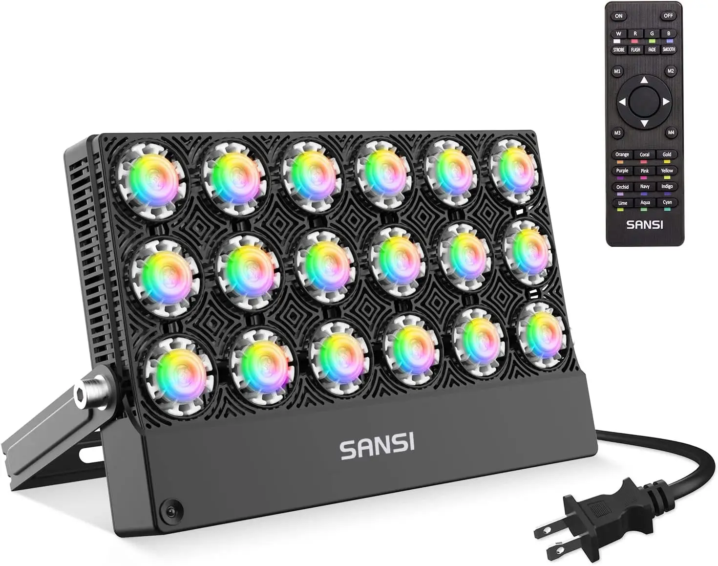 RGBW Flood Lights Outdoor, LED Flood Light for Halloween Party 100W | Super Bright RGB Flood Light, Christmas Outdoor Color