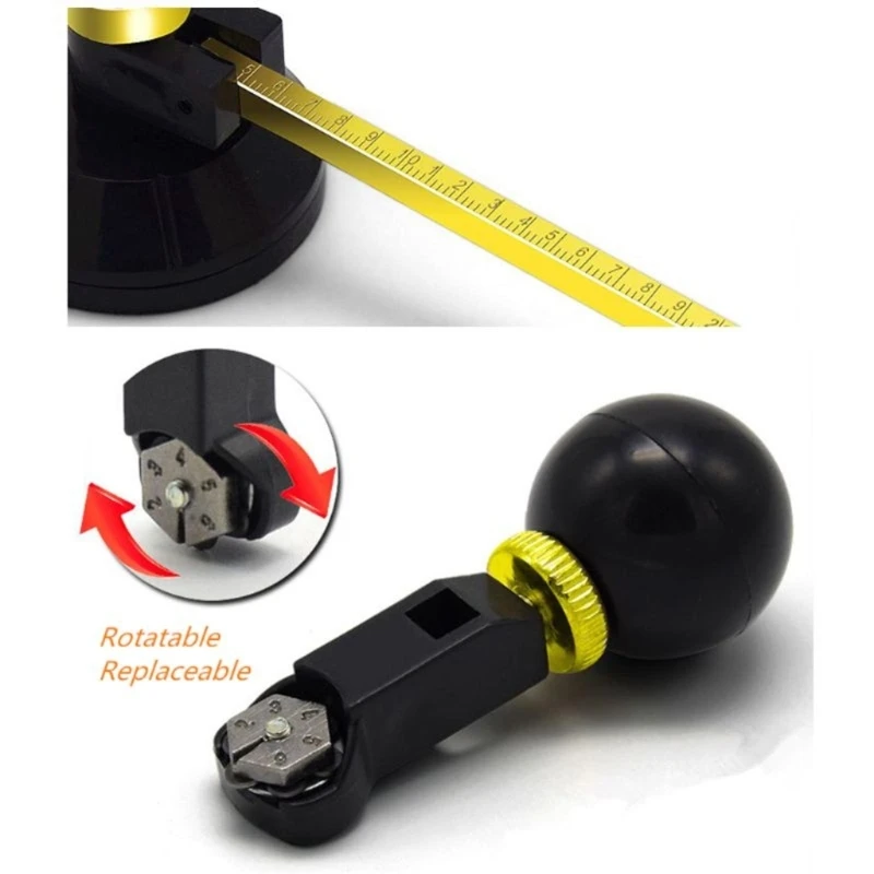 31GJ Convenient 6-Wheel Glass Cutter High-precision Circle Glass Cutter Compasses Cutting for w/ Suction Cup for Indu