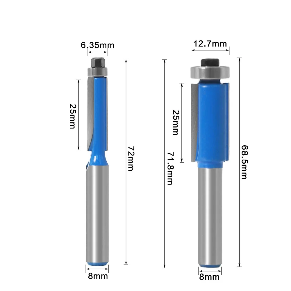 Tool Access Router Bit Spray Of Plastic 8mm Silver 12.7mm / 1/2\'\' 25mm Blade Length For Wood Template Pattern