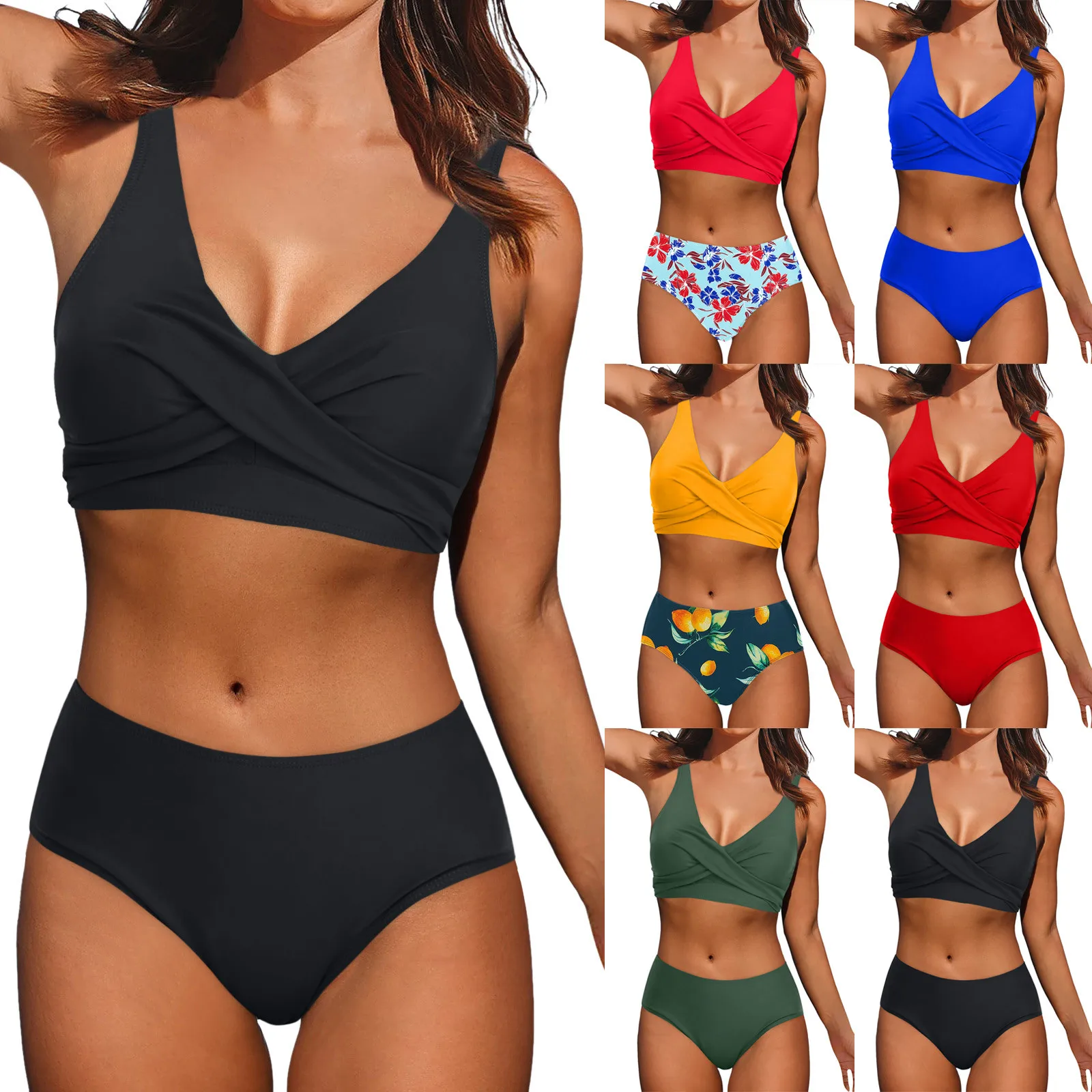 

Swimsuit Bottoms Shorts Women High Waisted Bikini Sexy Push Up Two Piece Sexy 3 Piece Swimsuits for Women with Cover Ups