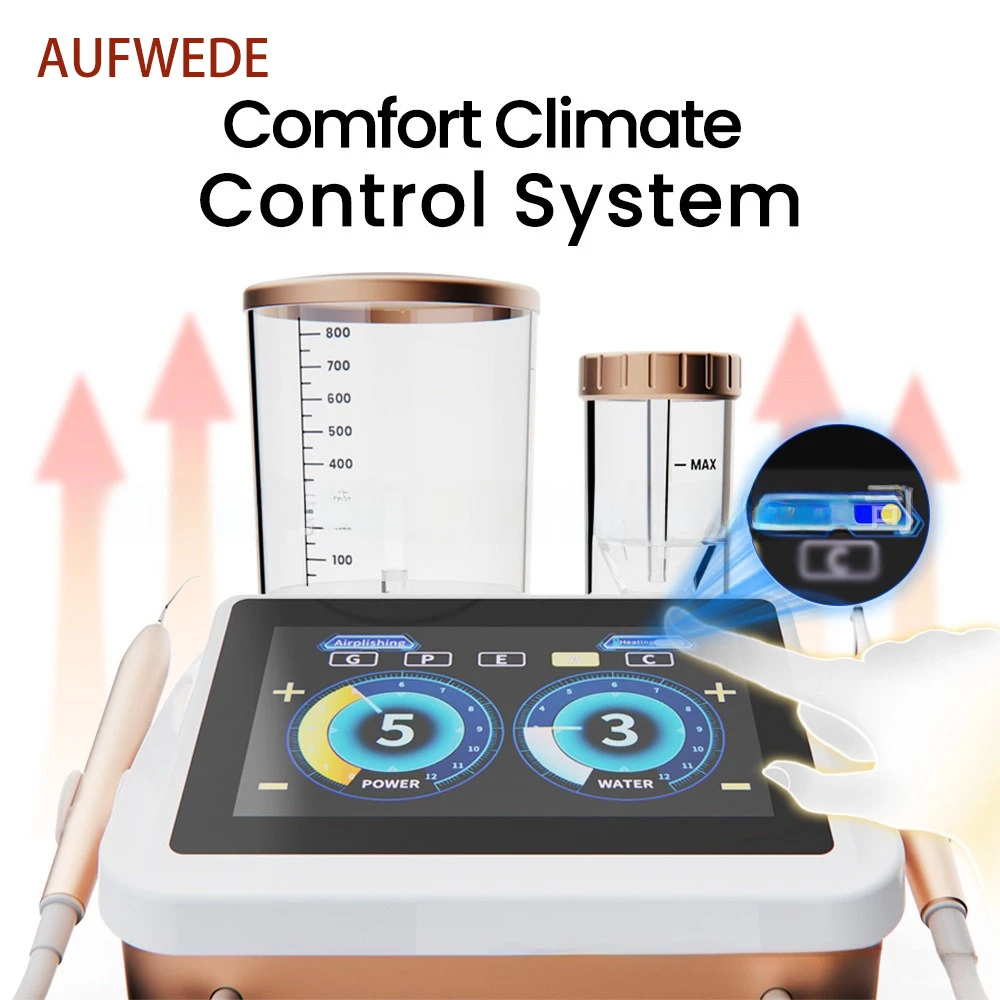 2-in-1 Dental Ultrasonic Scaler & Air Polisher with 7'' Touch Screen, LED Periodontal Handpiece, Automated Pipeline Cleaning