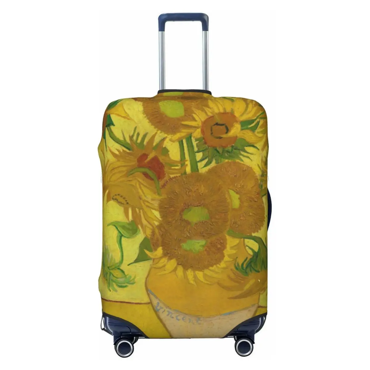 

Custom Vase With Twelve Sunflowers Suitcase Cover Dust Proof Vincent Van Gogh Painting Luggage Protective Covers for 18-32 inch